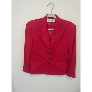 Vintage Jones New York Red Skirt Suit‎ Blazer Set Size 10 Old Money Classic